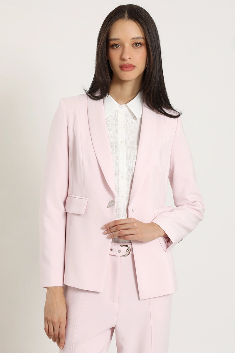BLAZER ENTALLADO, CUELLO SMOKING, ROSA LIOLA - 3