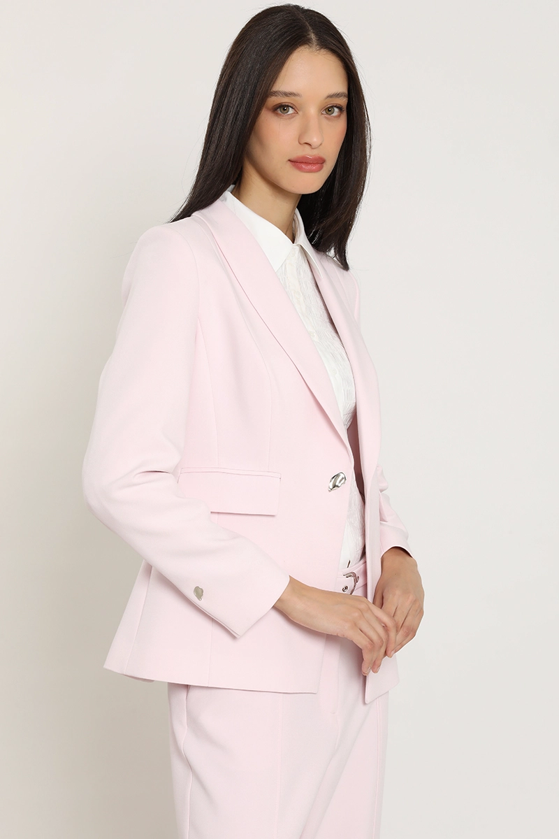 BLAZER ENTALLADO, CUELLO SMOKING, ROSA LIOLA - 4