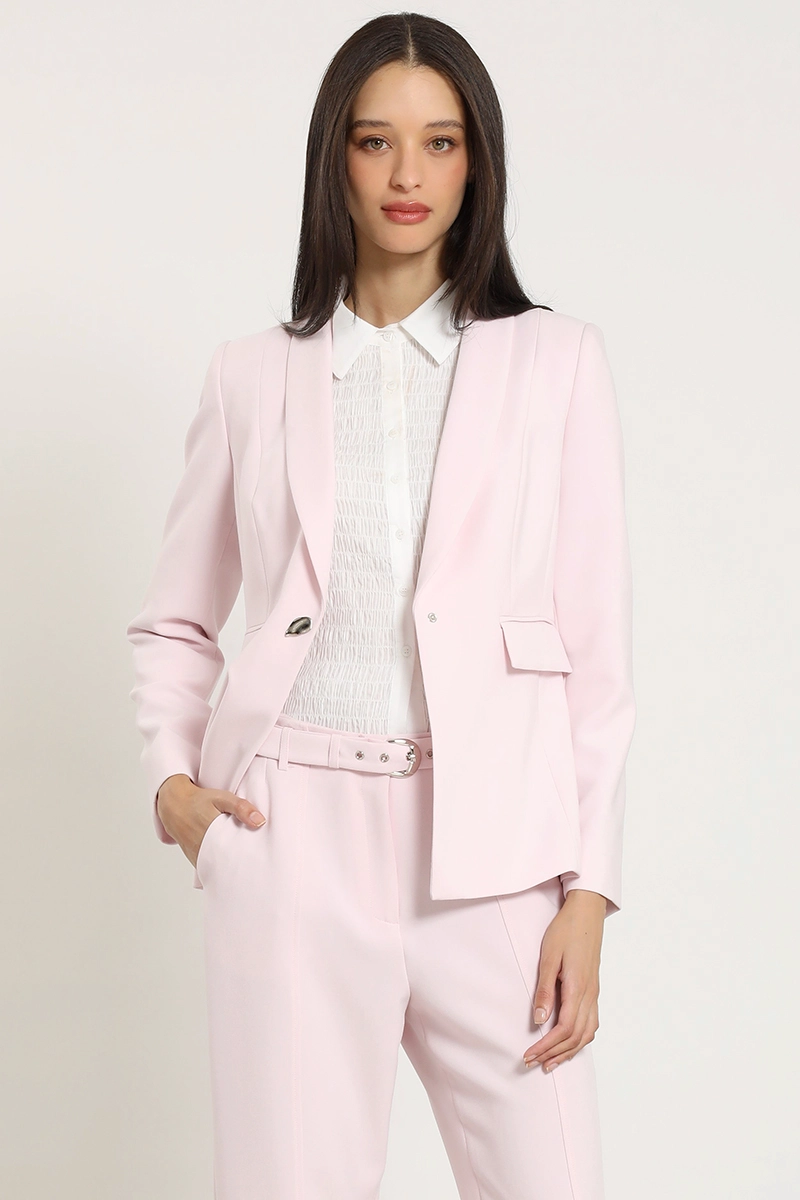 BLAZER ENTALLADO, CUELLO SMOKING, ROSA LIOLA - 5
