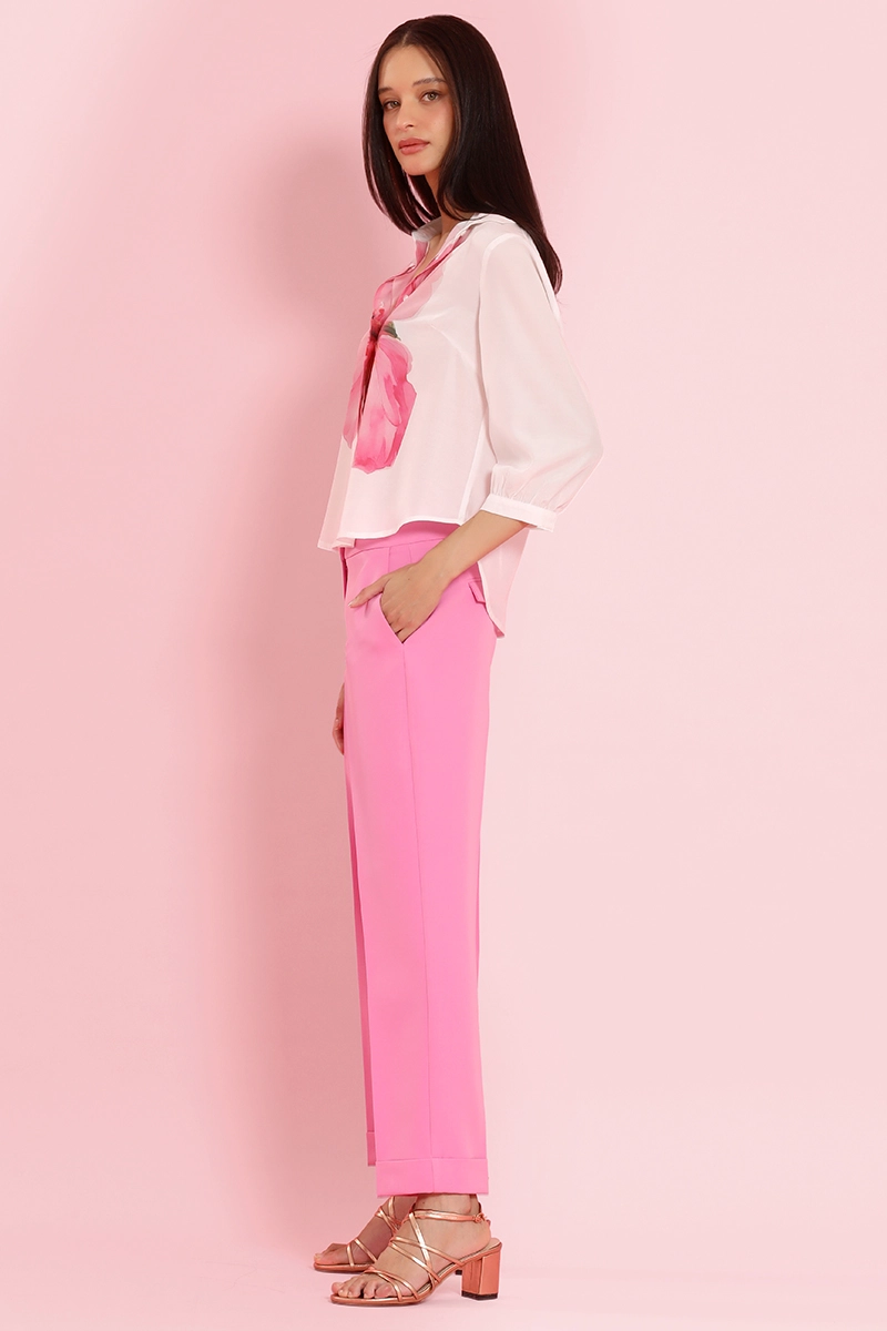 PANTALON SASTRE HERRAJE METALICO, ROSA LIOLA - 2