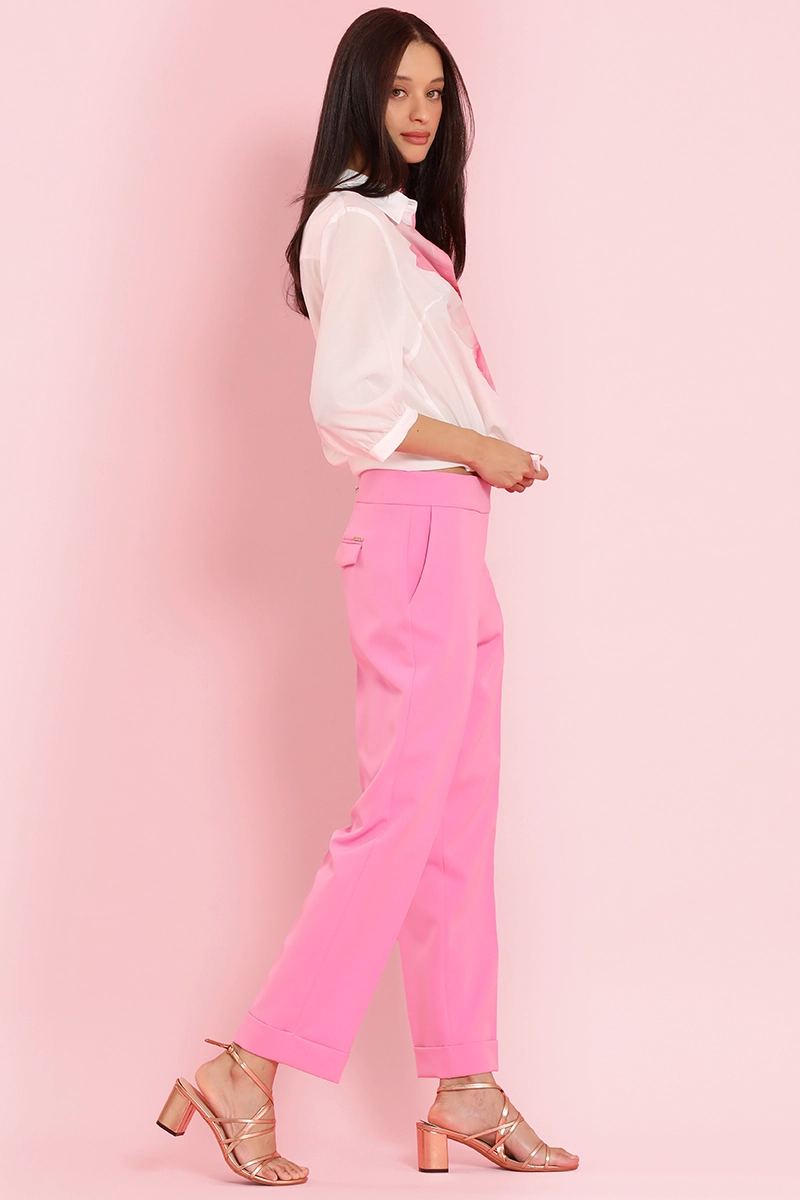 PANTALON SASTRE HERRAJE METALICO, ROSA LIOLA - 3