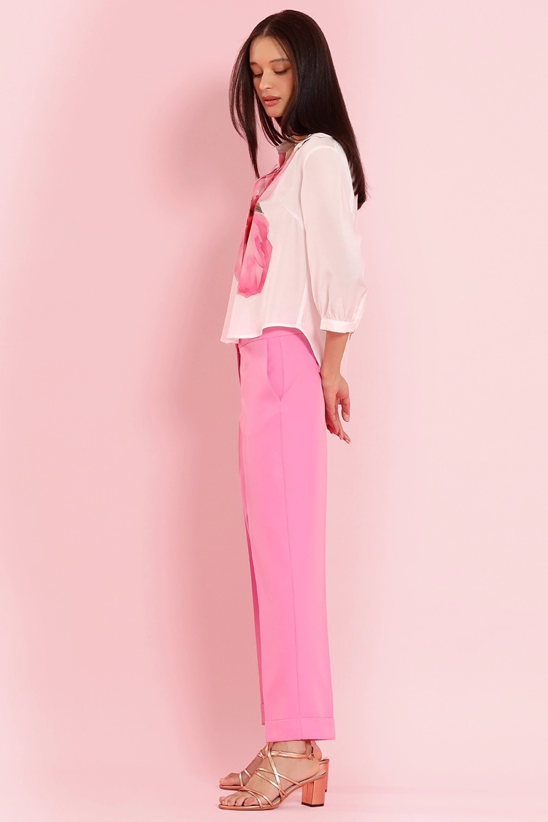 PANTALON SASTRE HERRAJE METALICO, ROSA LIOLA - 6