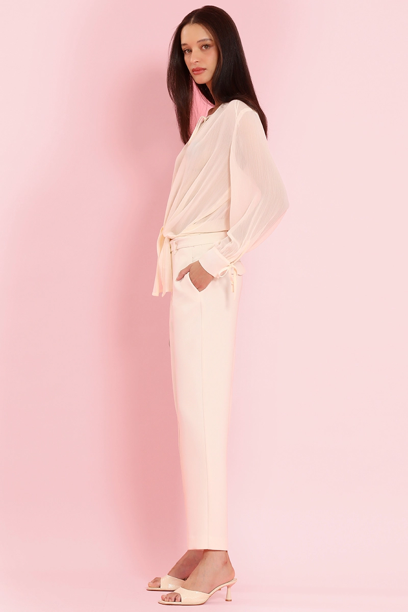 PANTALON SASTRE CON CINTURON, VAINILLA LIOLA - 3