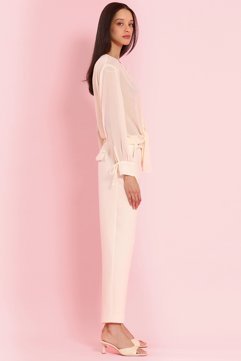 PANTALON SASTRE CON CINTURON, VAINILLA LIOLA - 6