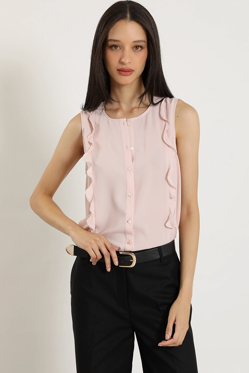 TOP VOLANTES, SIN MANGA, ROSA LIOLA - 1
