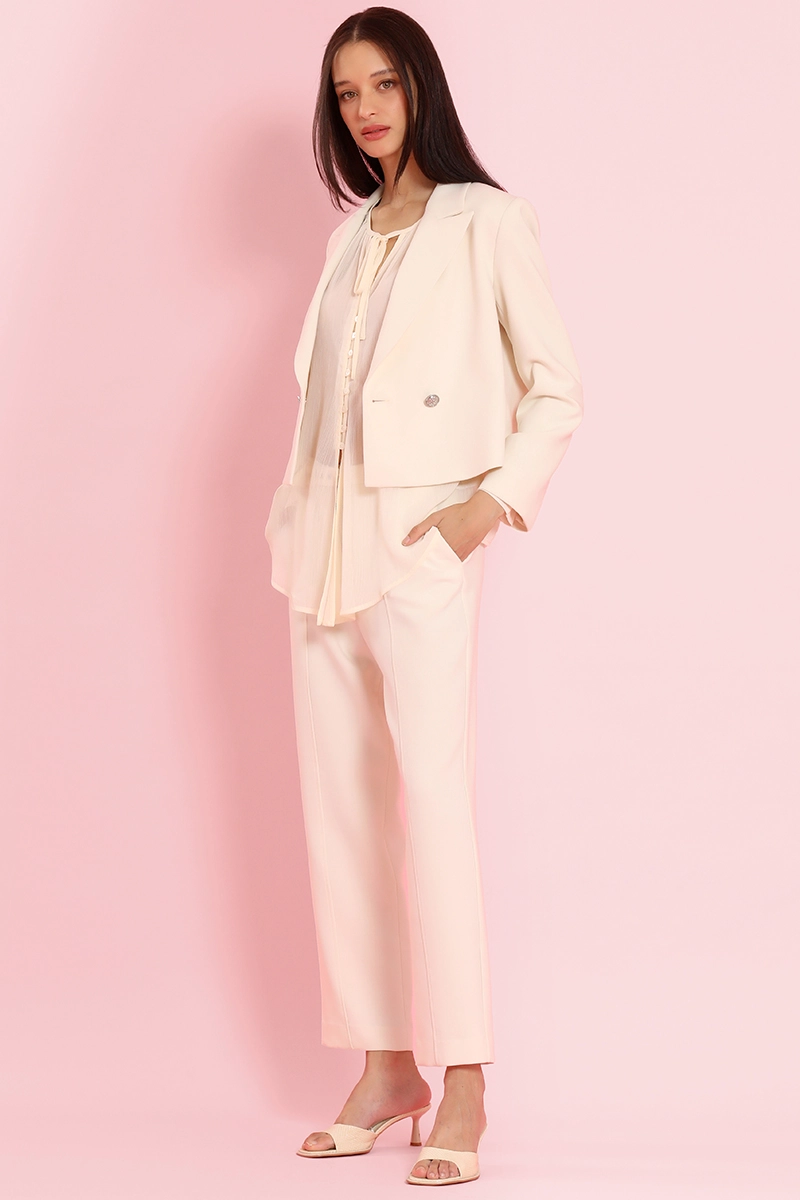 BLAZER CROPPED, CRUZADO, VAINILLA LIOLA - 2