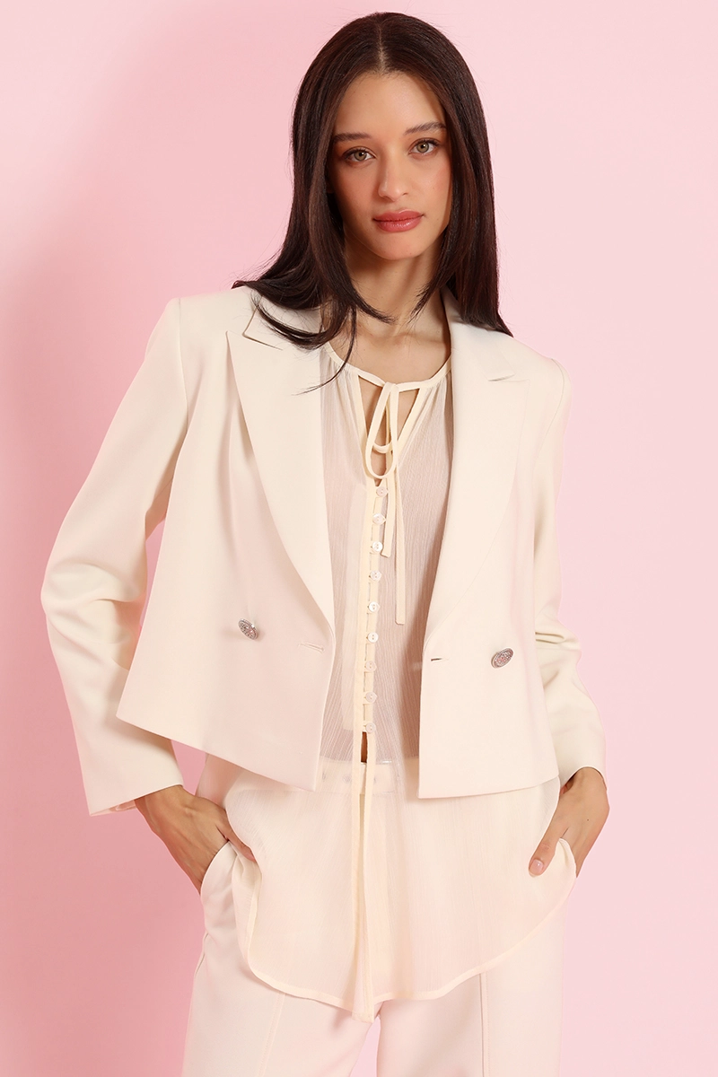 BLAZER CROPPED, CRUZADO, VAINILLA LIOLA - 3