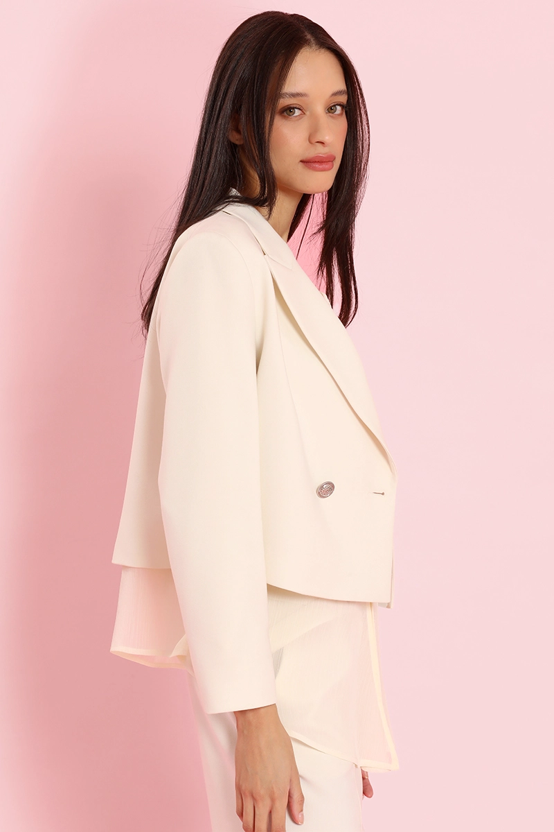BLAZER CROPPED, CRUZADO, VAINILLA LIOLA - 5