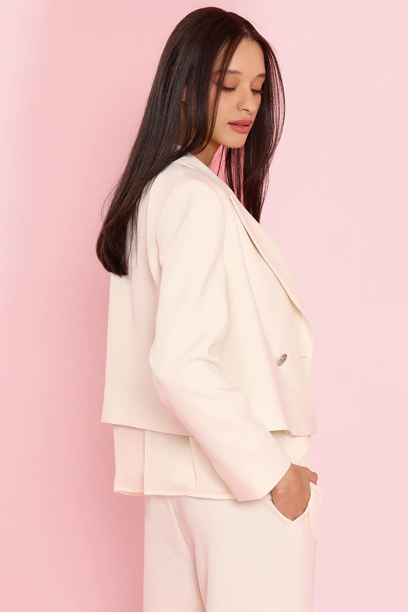 BLAZER CROPPED, CRUZADO, VAINILLA LIOLA - 7