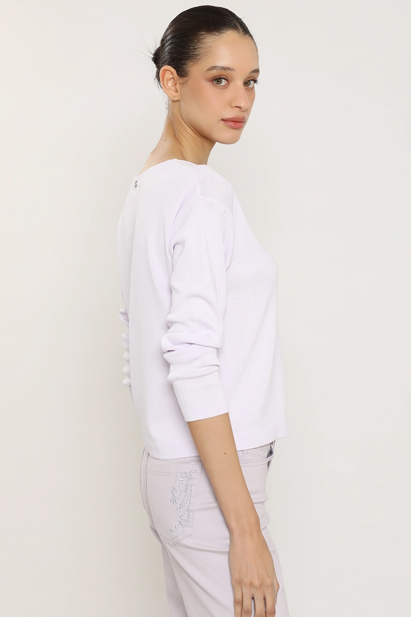 CARDIGAN BASICO PUNTO, LILA LIOLA - 4