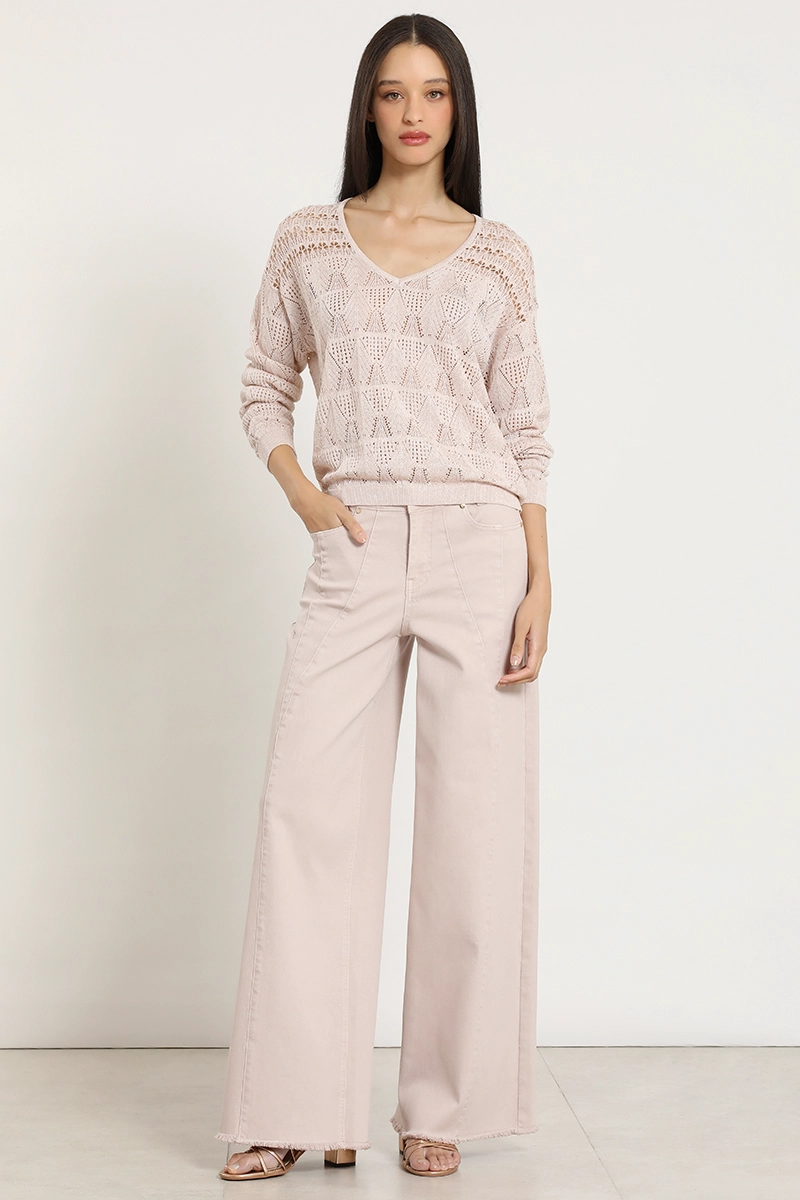 JEANS COLOR EXTRA PALAZZO, ROSA LIOLA - 1