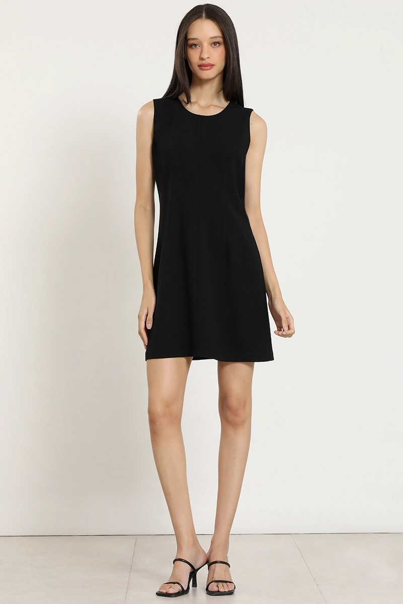 VESTIDO CORTO, BASICO, NEGRO LIOLA - 2