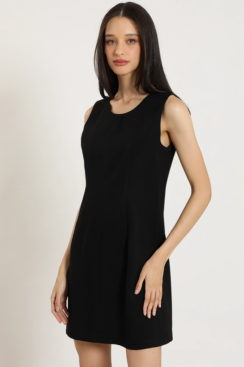 VESTIDO CORTO, BASICO, NEGRO LIOLA - 3