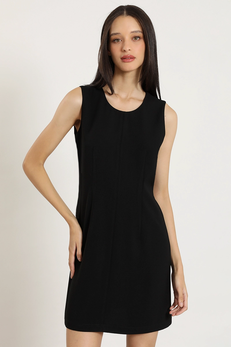 VESTIDO CORTO, BASICO, NEGRO LIOLA - 6
