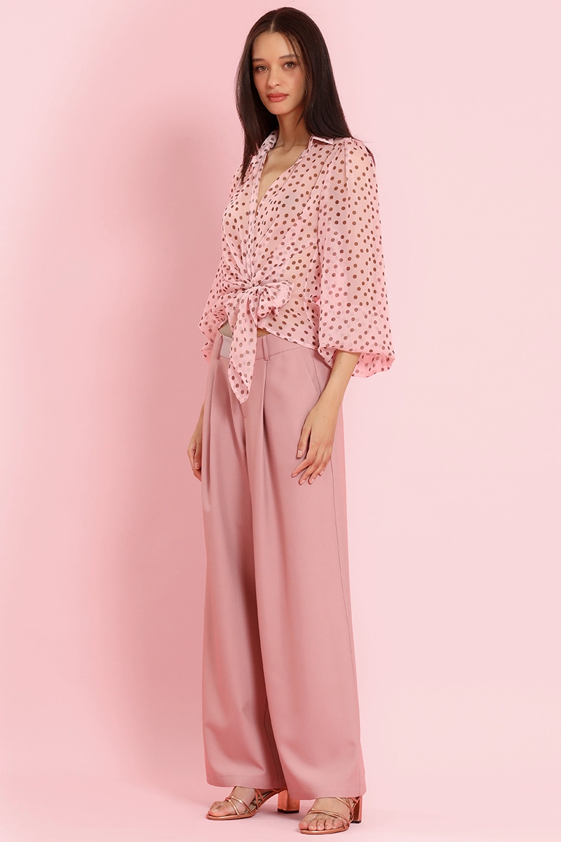 PANTALON ANCHO CON PINZAS, ROSA LIOLA - 2
