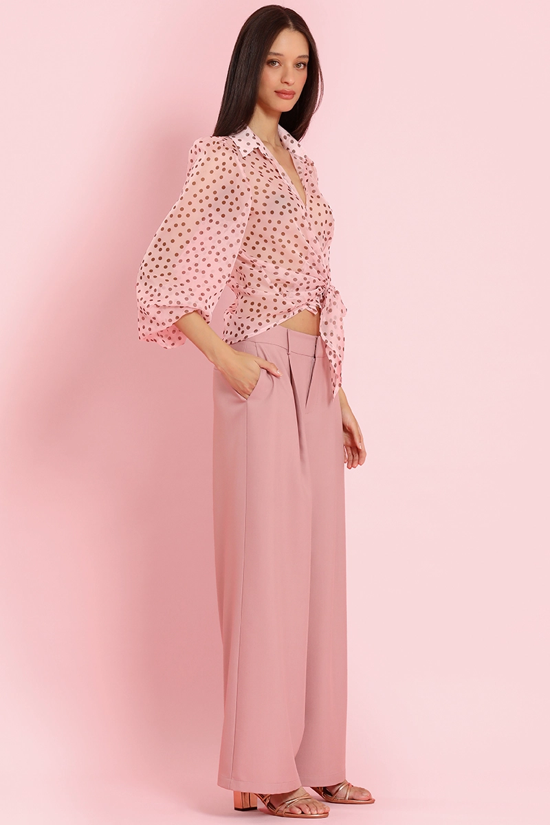 PANTALON ANCHO CON PINZAS, ROSA LIOLA - 3