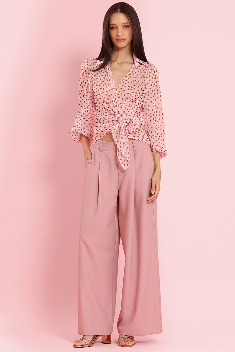 PANTALON ANCHO CON PINZAS, ROSA LIOLA - 4