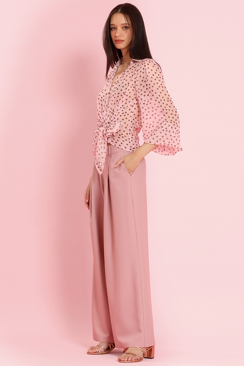 PANTALON ANCHO CON PINZAS, ROSA LIOLA - 5