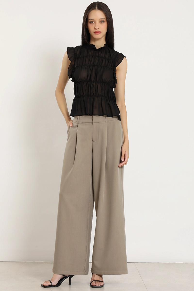 TOP SEMITRANSPARENTE, PANELES ELASTICADOS, NEGRO LIOLA - 2