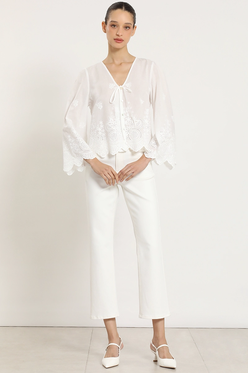 BLUSA ALGODON, APLICACION FANTASIA, CRUDO LIOLA - 2