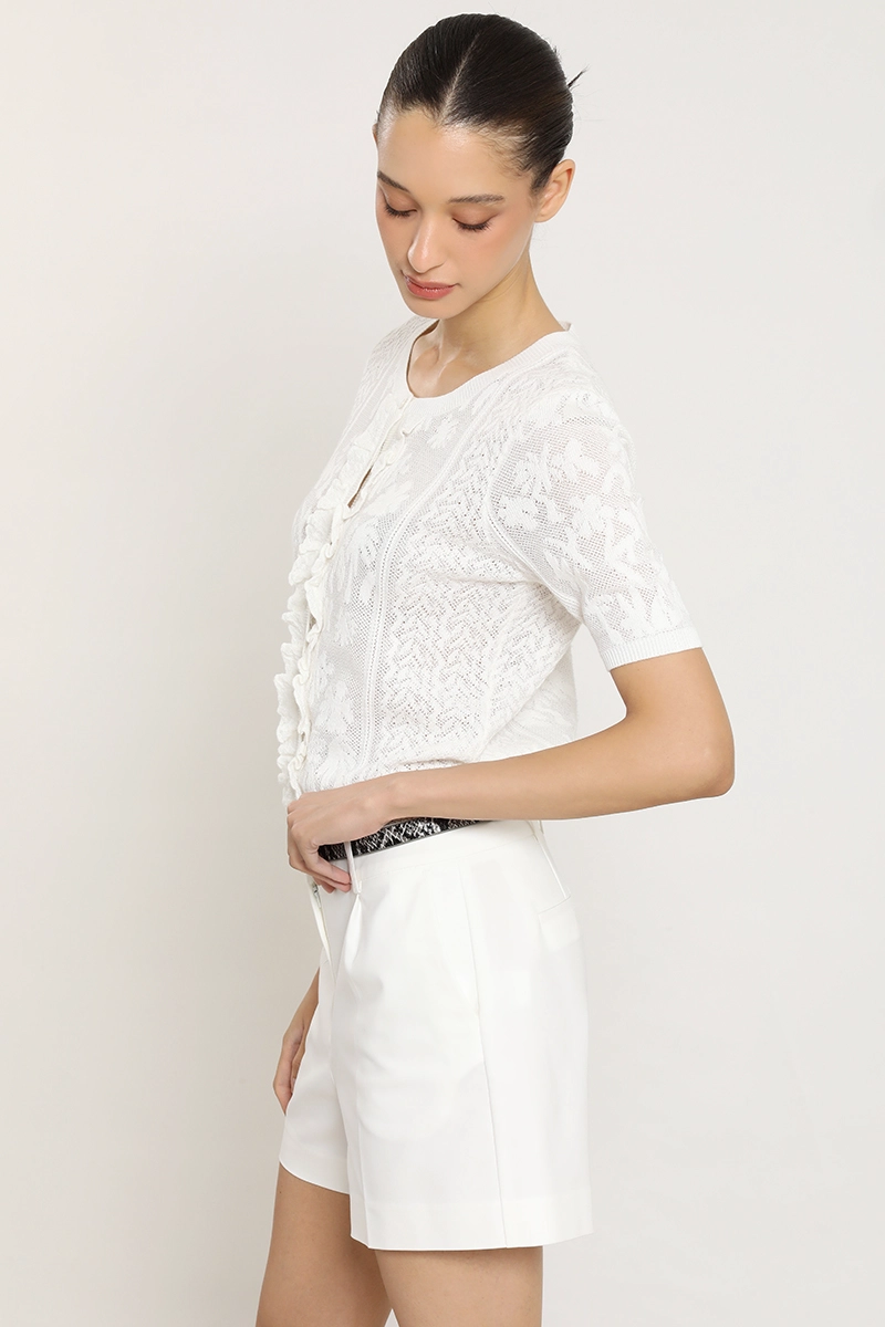 CARDIGAN PUNTO, FANTASIA TRANSPARENTE, CRUDO LIOLA - 6