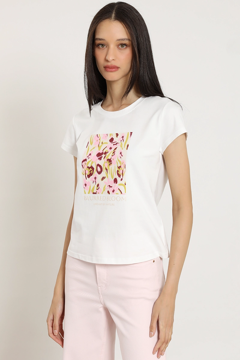 POLERA ESTAMPADO, APLICACION STRASS, CRUDO LIOLA - 2