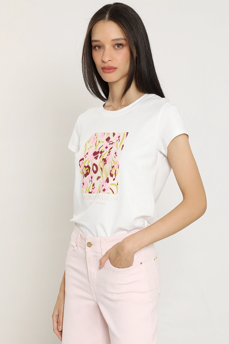 POLERA ESTAMPADO, APLICACION STRASS, CRUDO LIOLA - 3