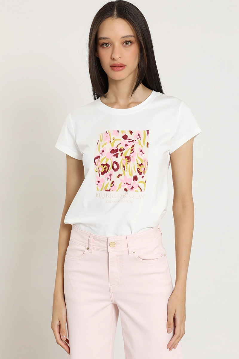 POLERA ESTAMPADO, APLICACION STRASS, CRUDO LIOLA - 4