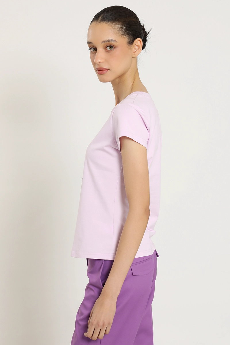 POLERA ESTAMPADO, APLICACION STRASS, LILA LIOLA - 5