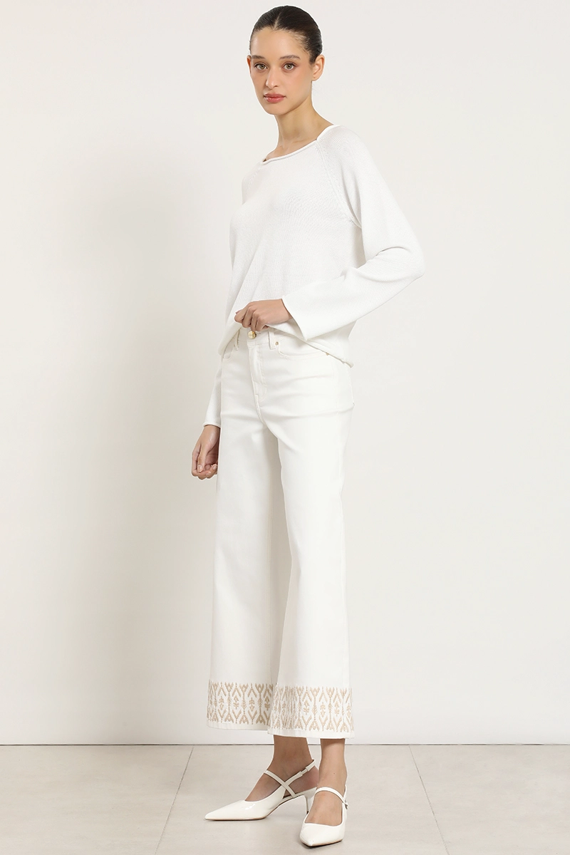 JEANS COLOR WIDE LEG, BORDADO, CRUDO LIOLA - 3