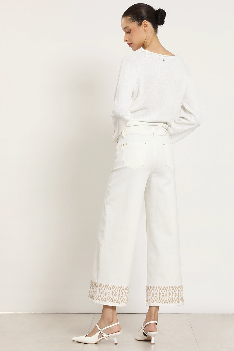 JEANS COLOR WIDE LEG, BORDADO, CRUDO LIOLA - 4