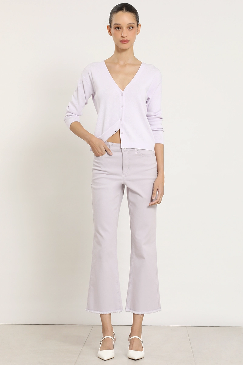 JEANS COLOR CROPPED FLARE, LILA LIOLA - 1