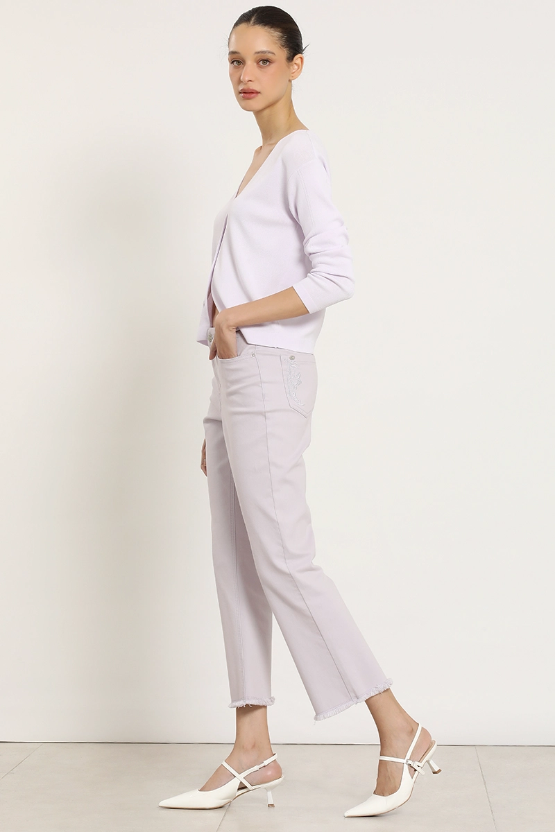 JEANS COLOR CROPPED FLARE, LILA LIOLA - 4
