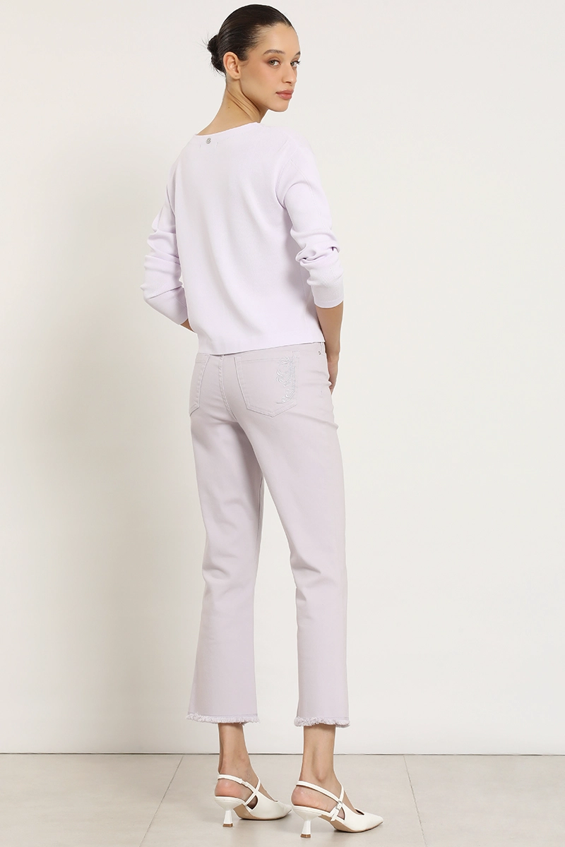 JEANS COLOR CROPPED FLARE, LILA LIOLA - 5