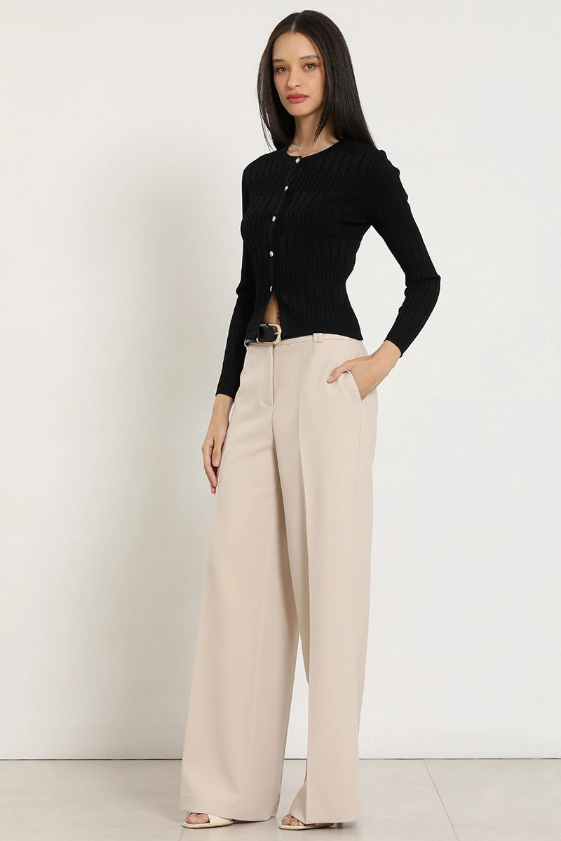 PANTALON ANCHO, BASICO, BEIGE LIOLA - 1