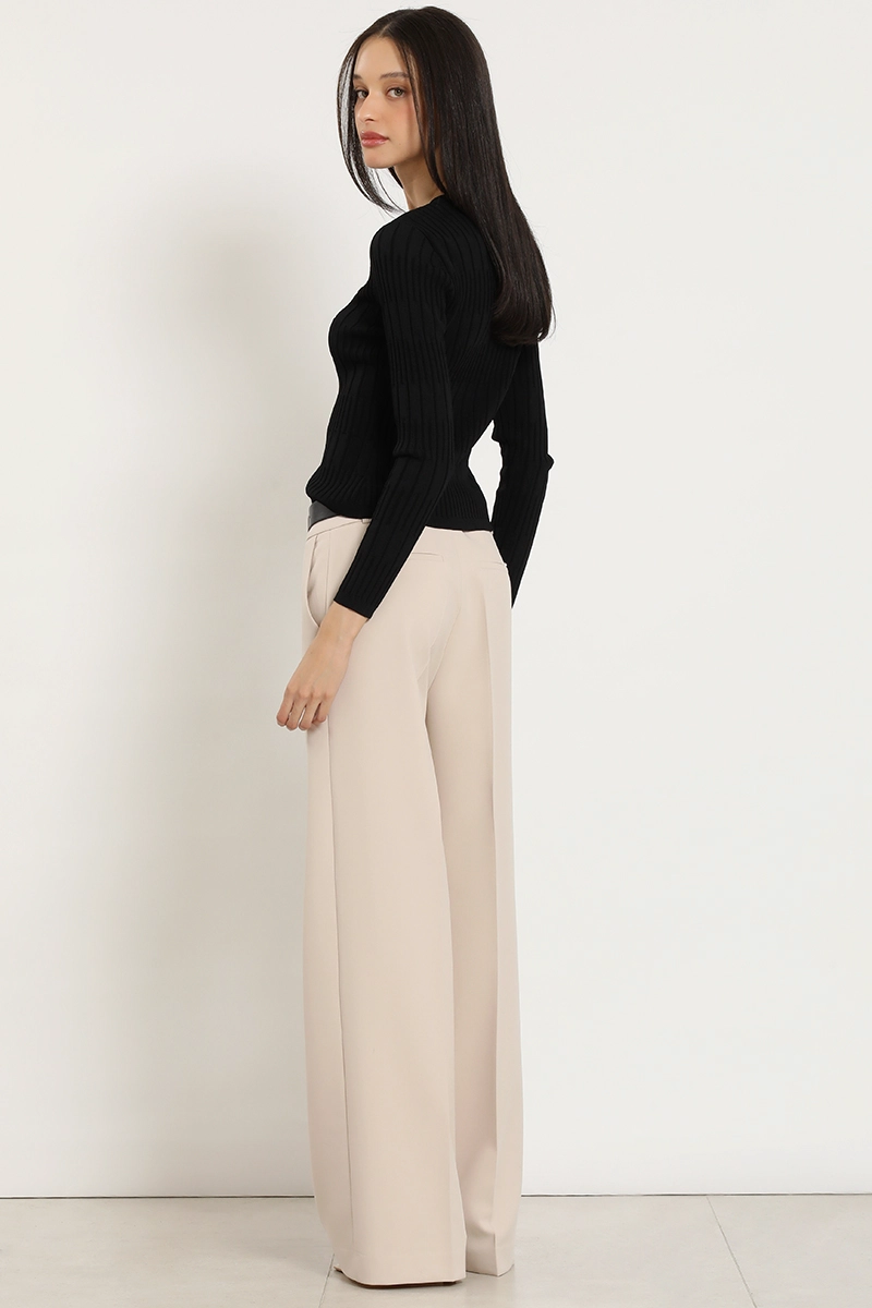 PANTALON ANCHO, BASICO, BEIGE LIOLA - 4
