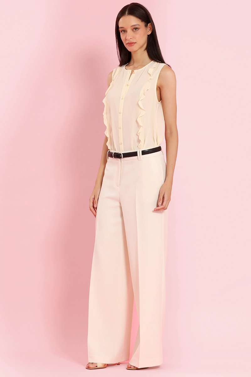 PANTALON ANCHO, BASICO, VAINILLA LIOLA - 2