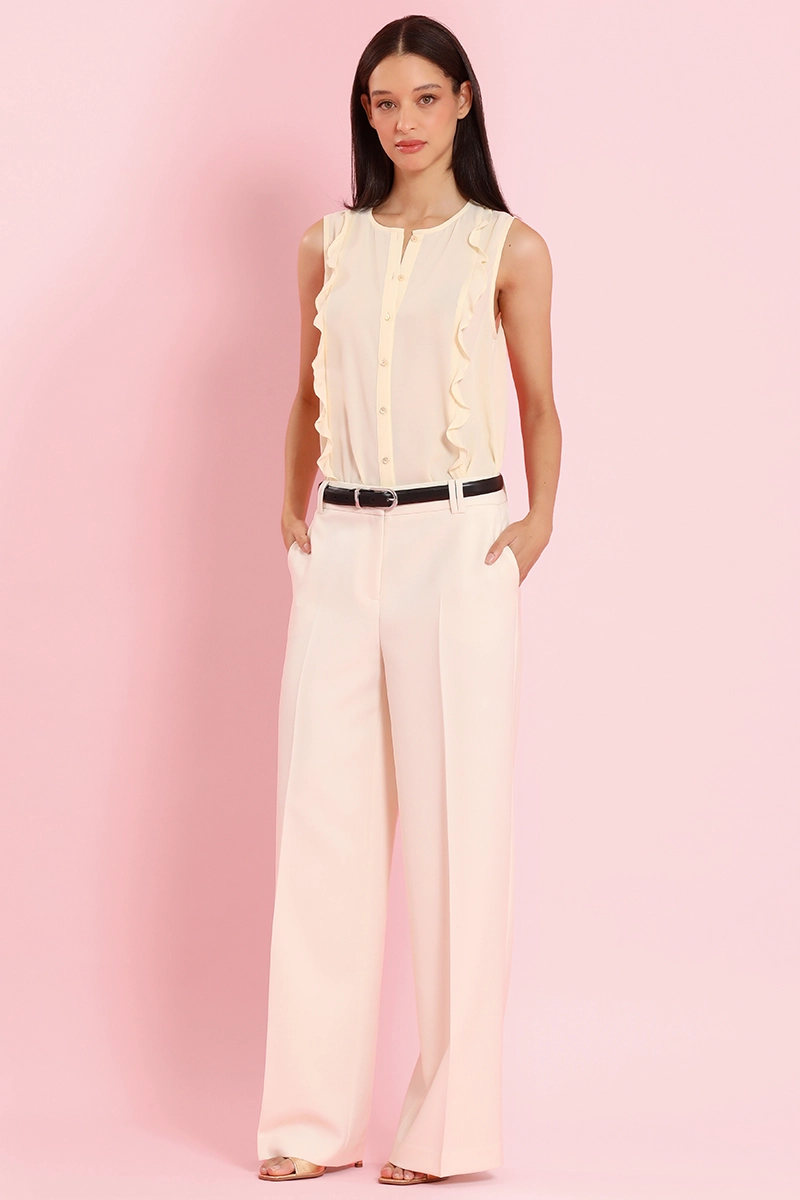 PANTALON ANCHO, BASICO, VAINILLA LIOLA - 3