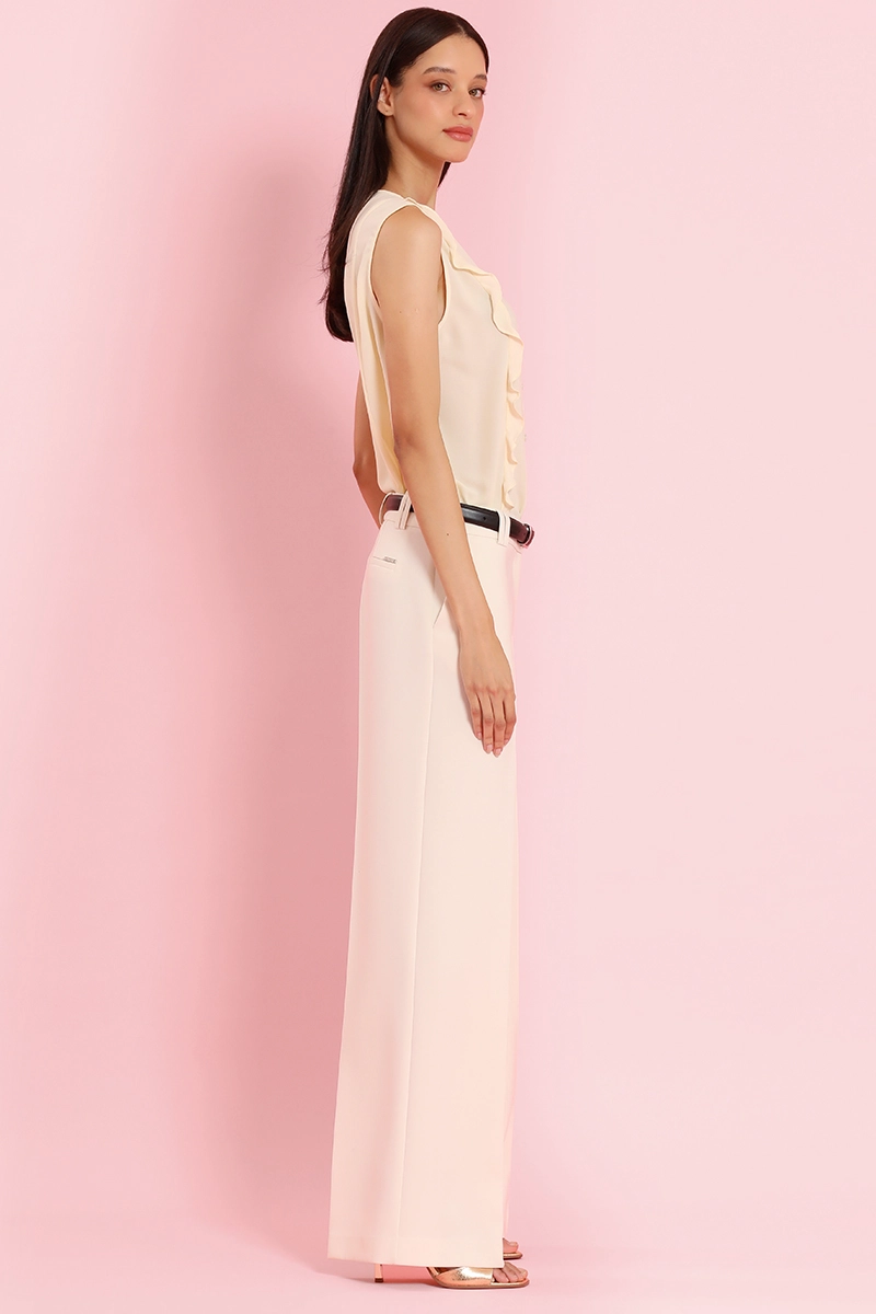 PANTALON ANCHO, BASICO, VAINILLA LIOLA - 6