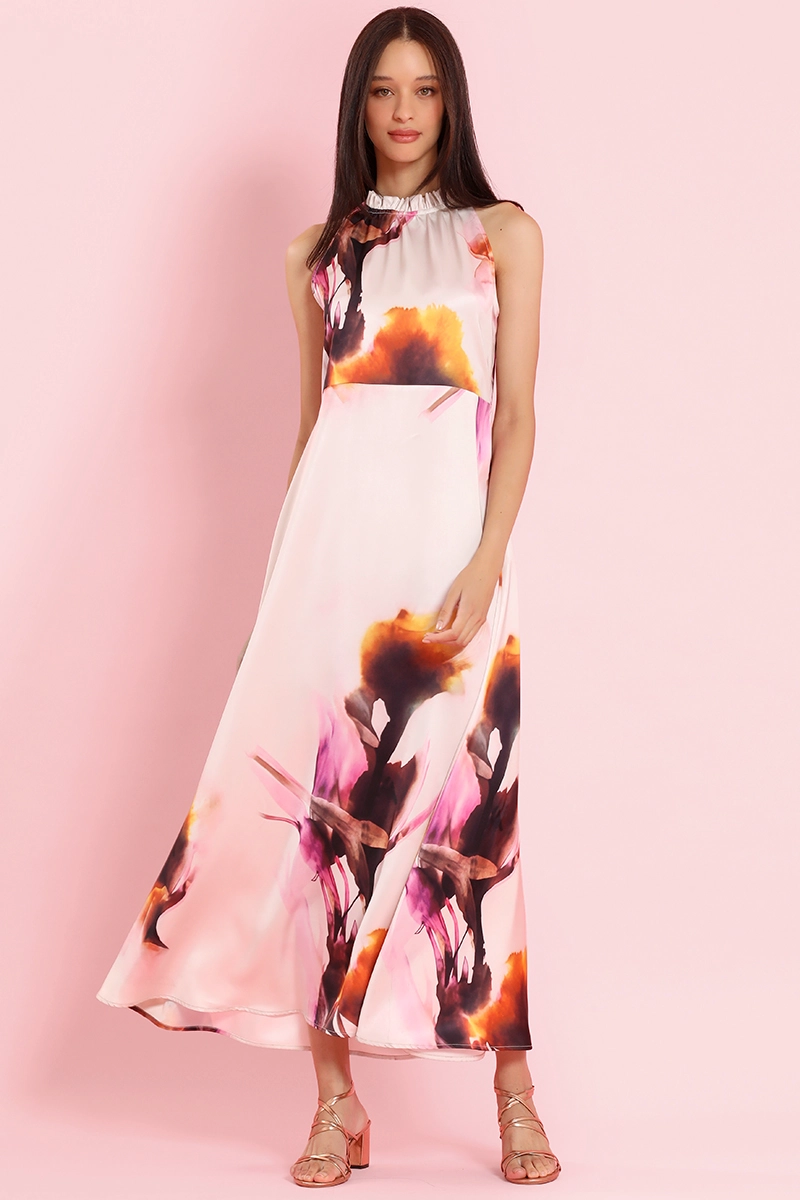 VESTIDO LARGO, ESTAMPADO FLOR, ROSA LIOLA - 3