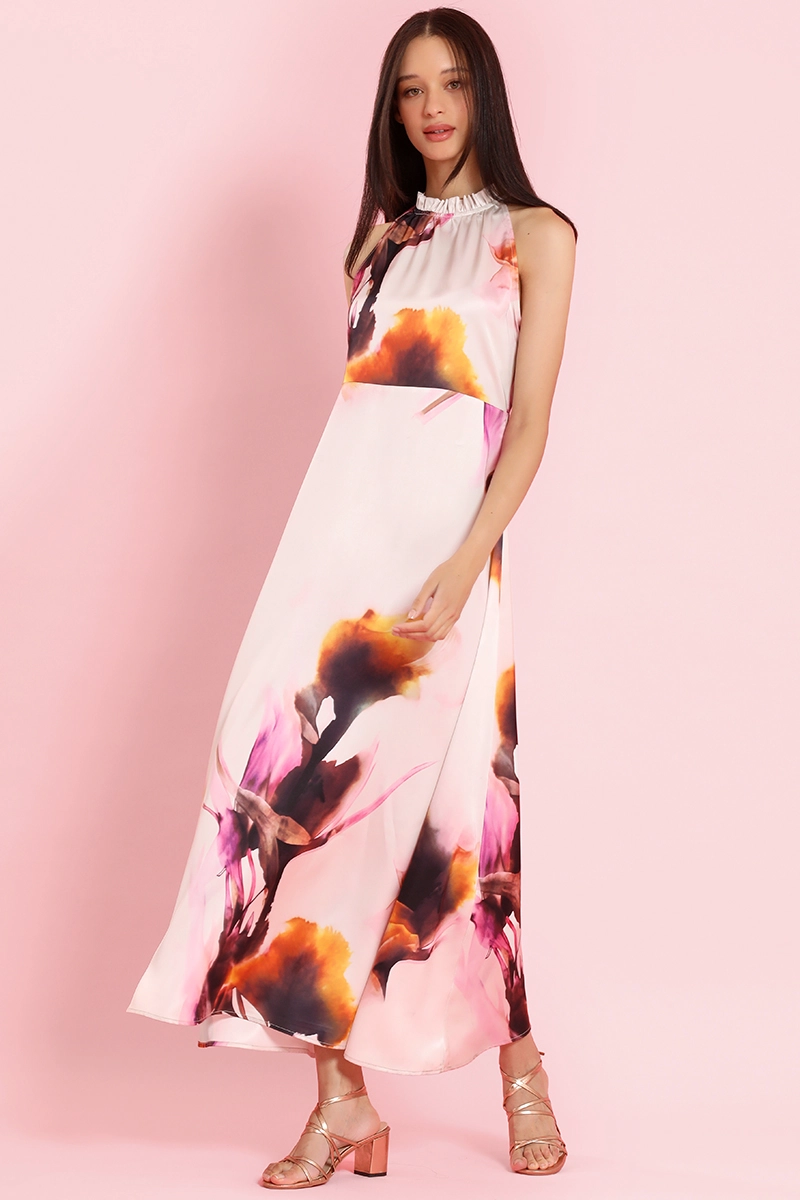 VESTIDO LARGO, ESTAMPADO FLOR, ROSA LIOLA - 7