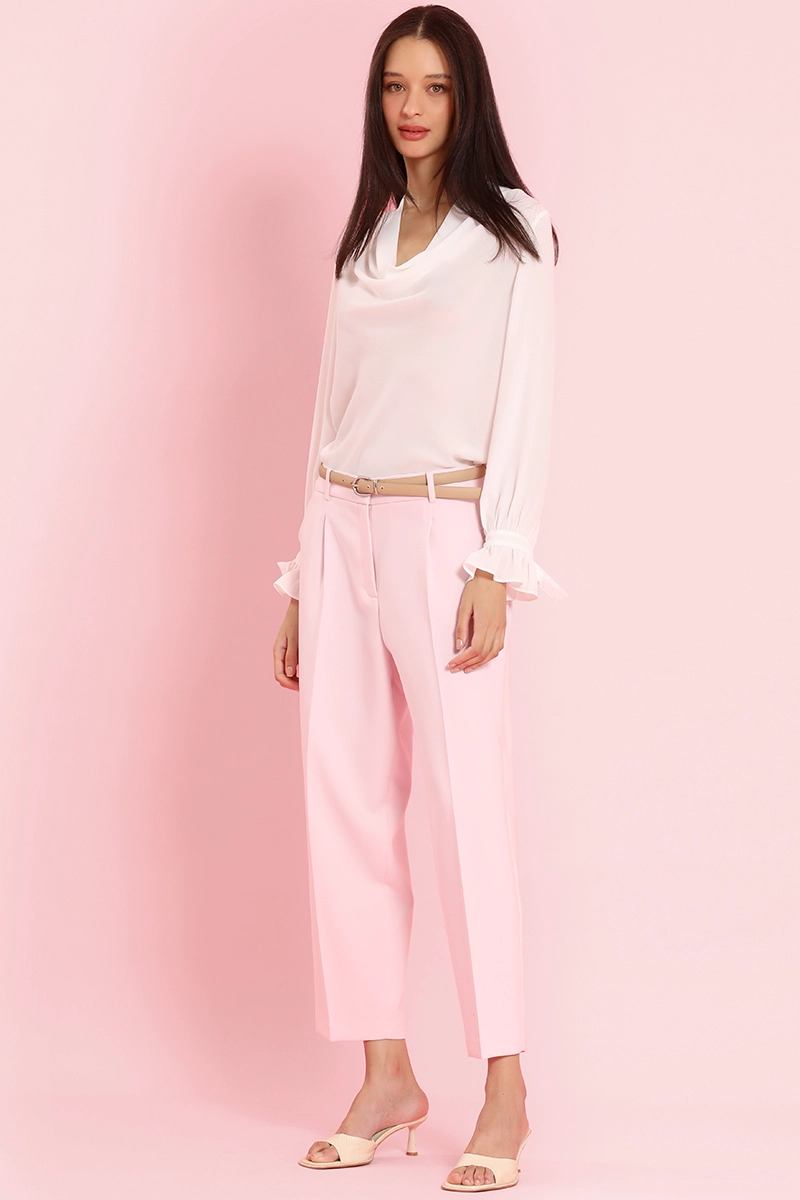 BLUSA DRAPEADA, PUÑO FANTASIA, CRUDO LIOLA - 4