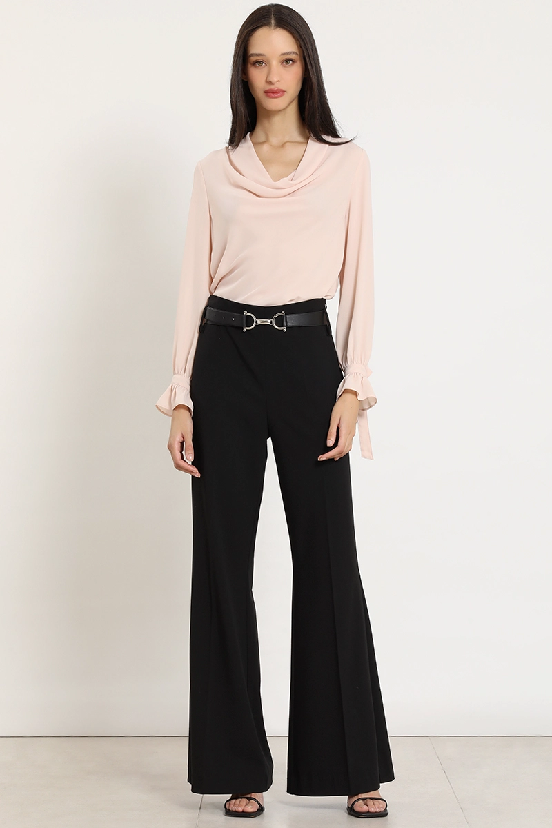 BLUSA DRAPEADA, PUÑO FANTASIA, ROSA LIOLA - 1