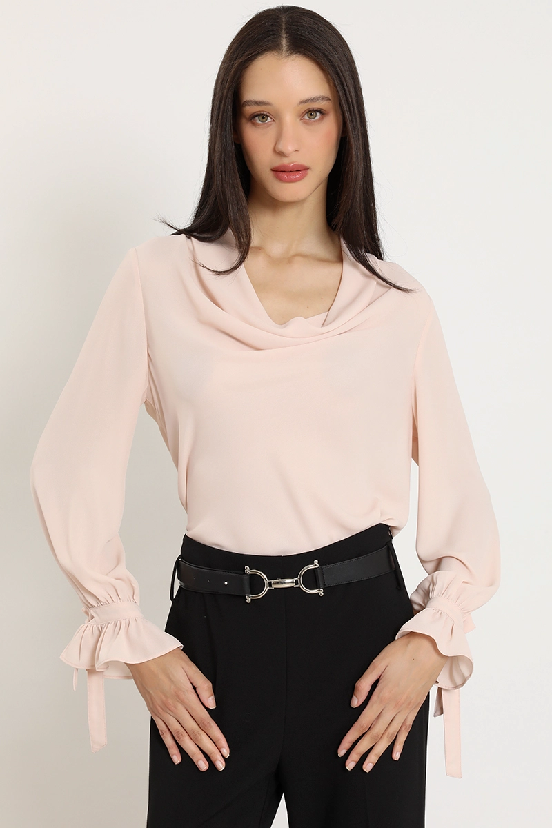 BLUSA DRAPEADA, PUÑO FANTASIA, ROSA LIOLA - 6