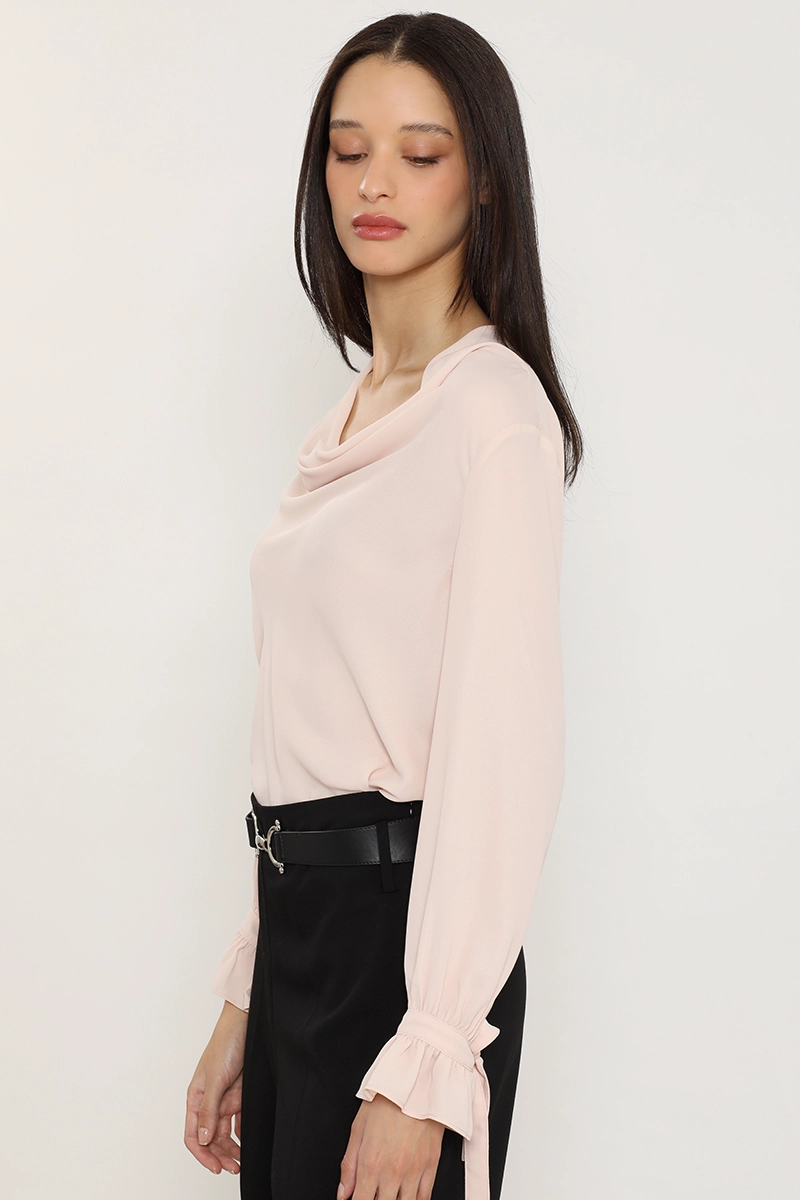 BLUSA DRAPEADA, PUÑO FANTASIA, ROSA LIOLA - 7