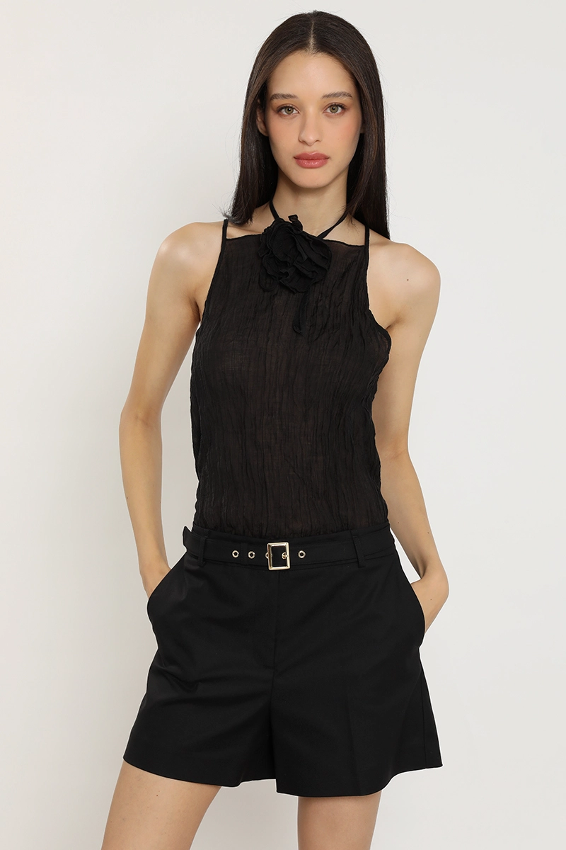 TOP PABILO, EFECTO ARRUGADO, NEGRO LIOLA - 1