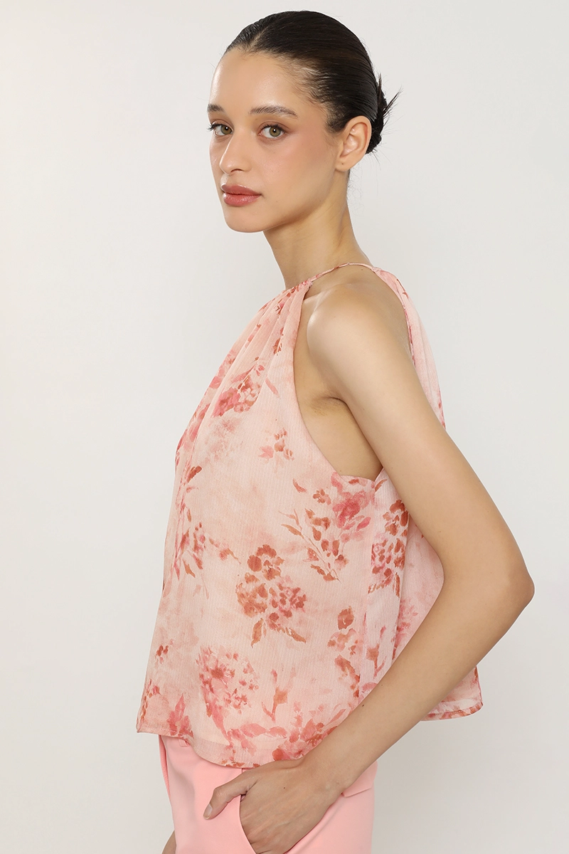 TOP HALTER ESTAMPADO FLORES, ROSA LIOLA - 3