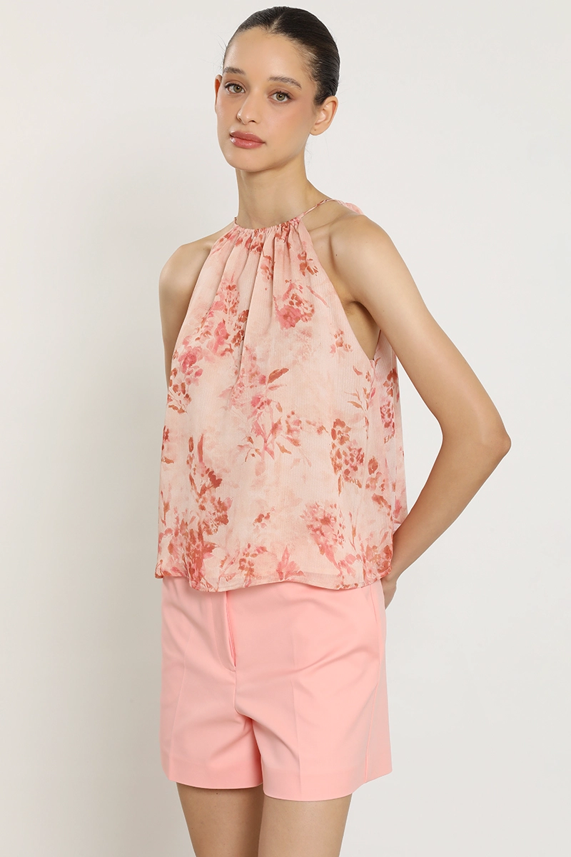 TOP HALTER ESTAMPADO FLORES, ROSA LIOLA - 5
