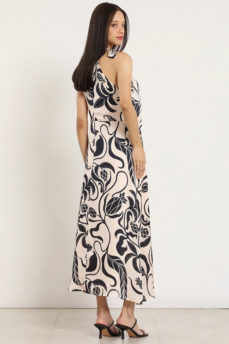 VESTIDO MAXI ESTAMPADO, LAZADA, NEGRO LIOLA - 6