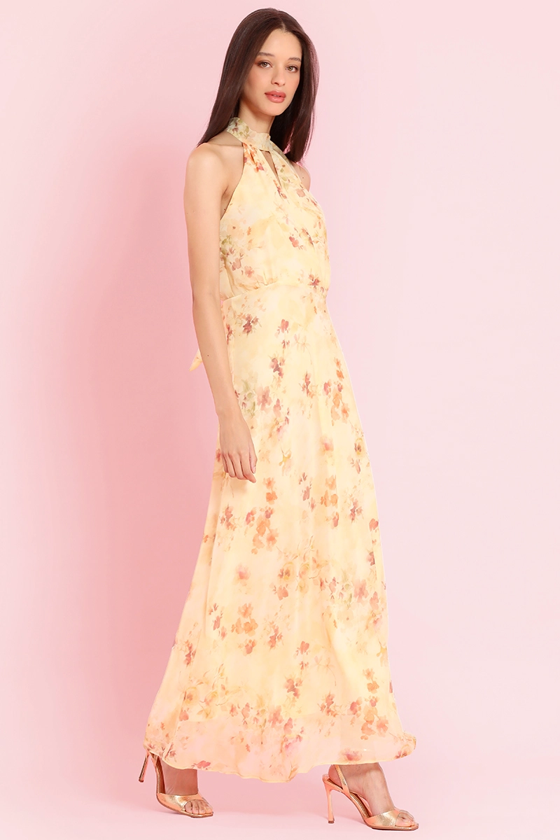 VESTIDO MAXI ESTAMPADO, LAZADA, VAINILLA LIOLA - 3